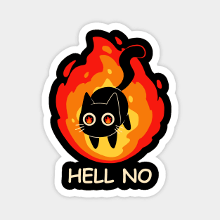 Hell No Cat Halloween Magnet