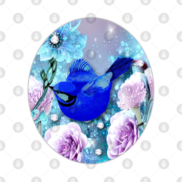 Blue Bird and Flowers by KC Morcom aka KCM Gems n Bling aka KCM Inspirations