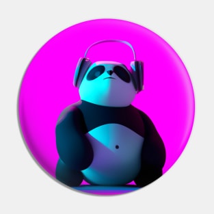 Asocial Synthwave Panda (Violet) Pin