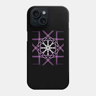 Abstract glowing geometric pattern in purple Phone Case