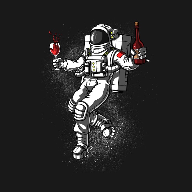 Space Astronaut Wine Drinking Party by underheaven