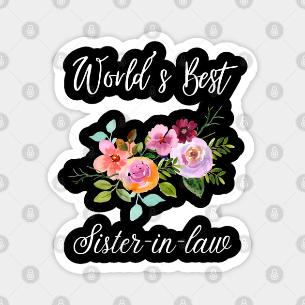 World's best sister-in-law sister in law shirts cute with flowers Magnet by Maroon55