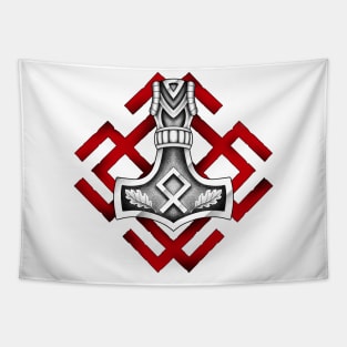 Thors hammer with rune ornament Tapestry