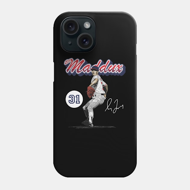 Greg Maddux Atlanta Retro Script Phone Case by Jesse Gorrell