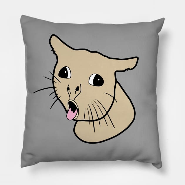 Coughing Cat Meme Pillow by JessicaMDesigns