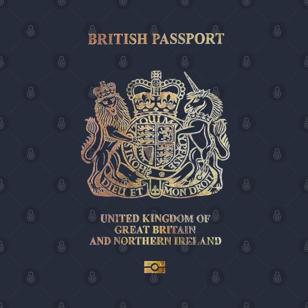 UK Passport - Vintage Style Design (New Version) by DankFutura