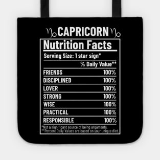 Capricorn Nutrition Facts Label Tote