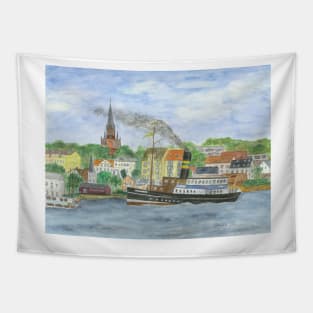 The Flensburg harbor with the Alexandra Tapestry