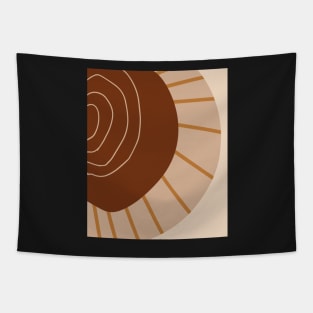 Warm Toned Sguiggle  Boho Abstract Shapes  Design Tapestry