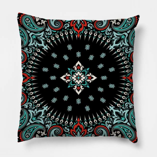 Colorful bandana Pillow by Flipodesigner