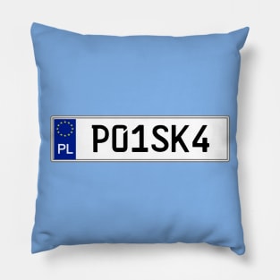 Poland car license plate Pillow