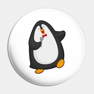 Penguin at Singing with Microphone & Tie Pin