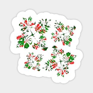 Christmas Random Leaves Pattern Magnet