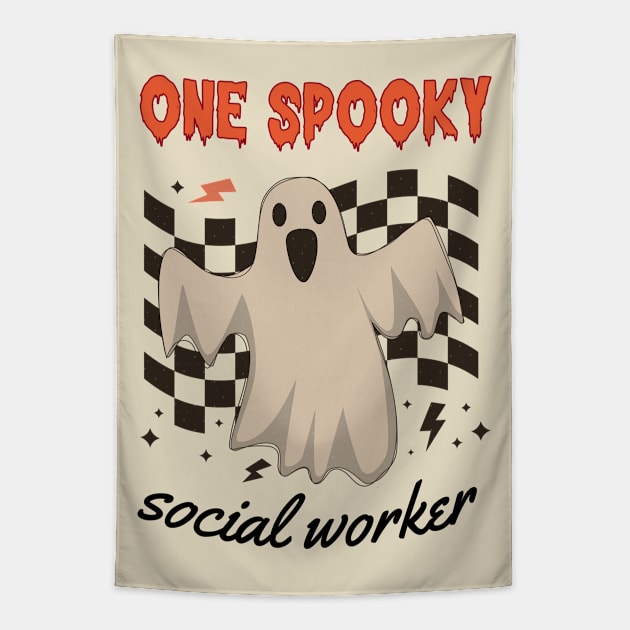 Licensed Clinical Social Worker - Spooky Halloween Design Tapestry by best-vibes-only