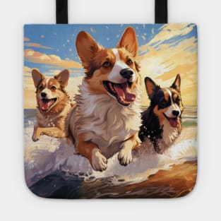 Three Happy Corgis Tote