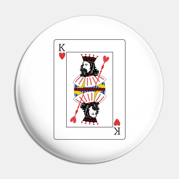 King Of Hearts Playing Card Pin by SWON Design