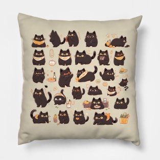 Cute Black Cats Pillow