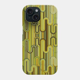 Retro Wavy Stripes - Yellow Brown Pattern Phone Case