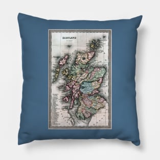 1835 Map of Scotland Pillow