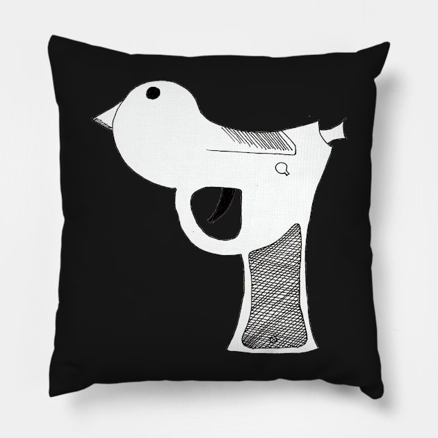 twitter Gun Pillow by Raphoto1