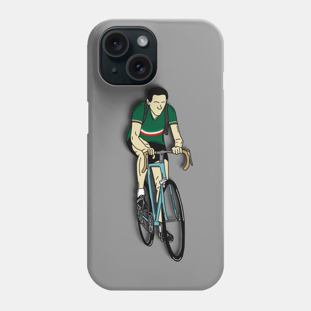 Cycling Legends: Fausto Coppi (Maglia tricolore) Phone Case by p3p3ncil