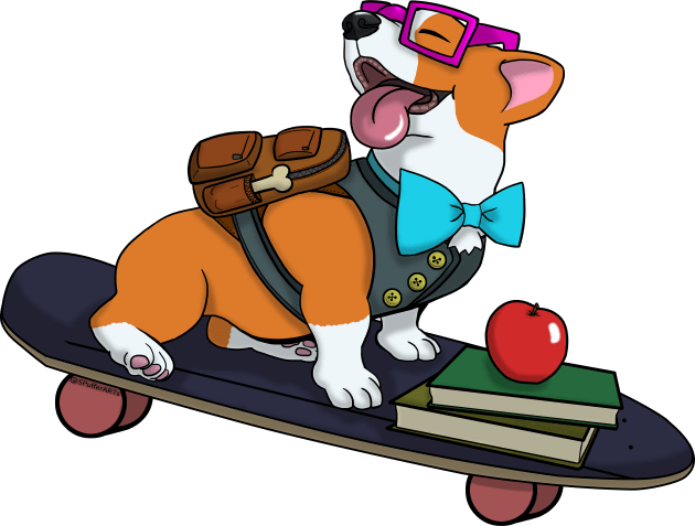 Back to School Corgi Kids T-Shirt by SPufferARTs