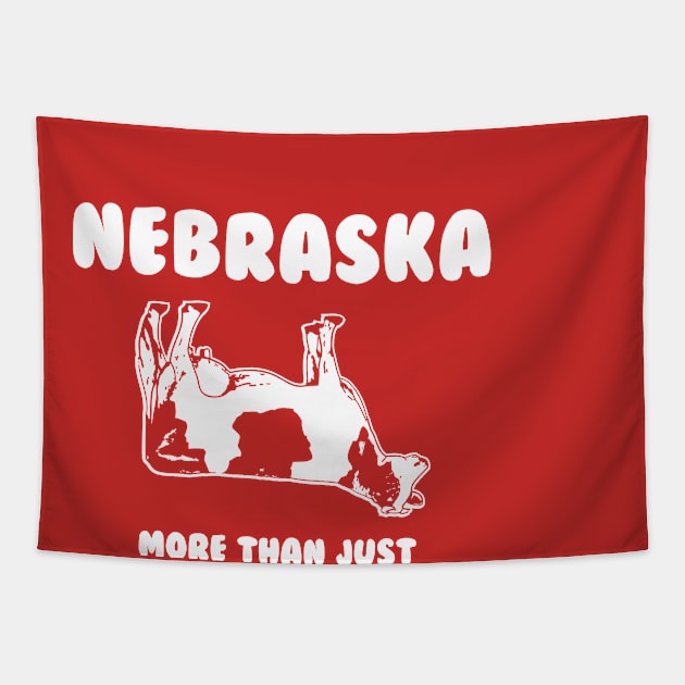 Nebraska More Than Just Cow Tipping T-shirt by Corn Coast Tapestry by Corn Coast