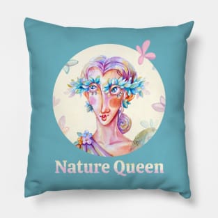 Nature Queen Watercolor Pillow