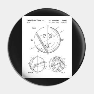 Bowling Ball Patent - Bowler 10 Pin Bowling Art - White Pin