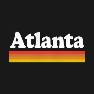 Atlanta, Georgia - GA Retro Sunset and Text T-Shirt