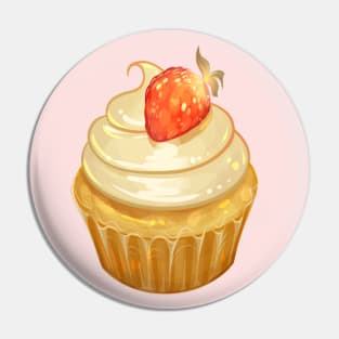 Strawberry Vanilla Cupcake Pin