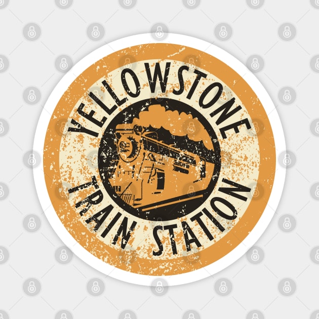 Yellowstone Train Station Magnet by Etopix