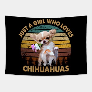 Petite Paws Parade Just A Girl Who Loves Chihuahuas Tee Extravaganza Tapestry