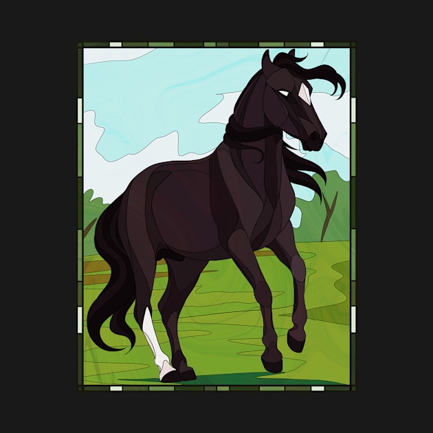 Black Beauty Stained Glass Art by Tuihoof