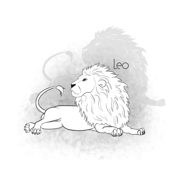 Zodiac sign Leo - Black and white lineart by Red Fody