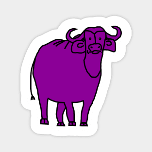 Purple Ox Line Drawing Magnet
