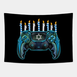 Video Game Controller Hanukkah Menorah Candles Tapestry