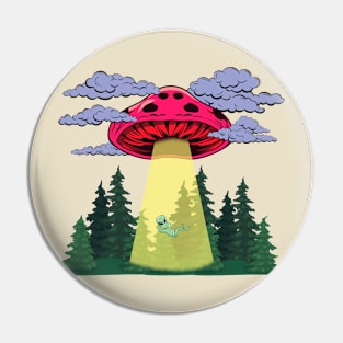 Mushroom UFO Pin