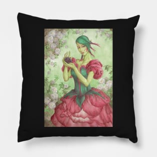 Rose Seelie Faerie Fairy Art Floral Flower Woman Olde Fae Game Art Pillow