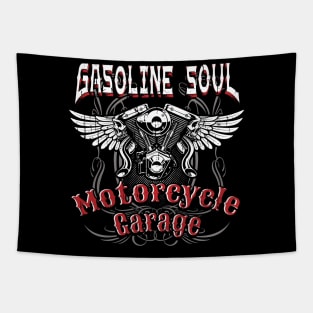 Gasoline Soul Motorcycles Biker Tapestry