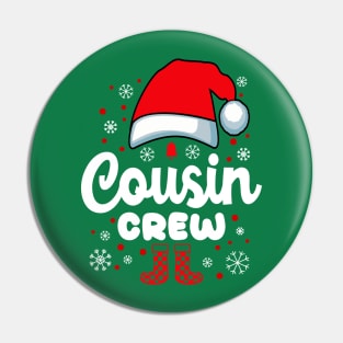 Santa Hat Cousin Christmas Family White Red Pin