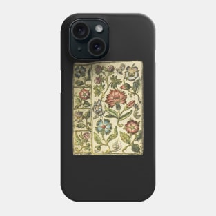 Vintage Floral Embroidered Book Page Phone Case