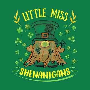 Little Miss Shenanigans Gnome - St. Patrick's Day T-Shirt