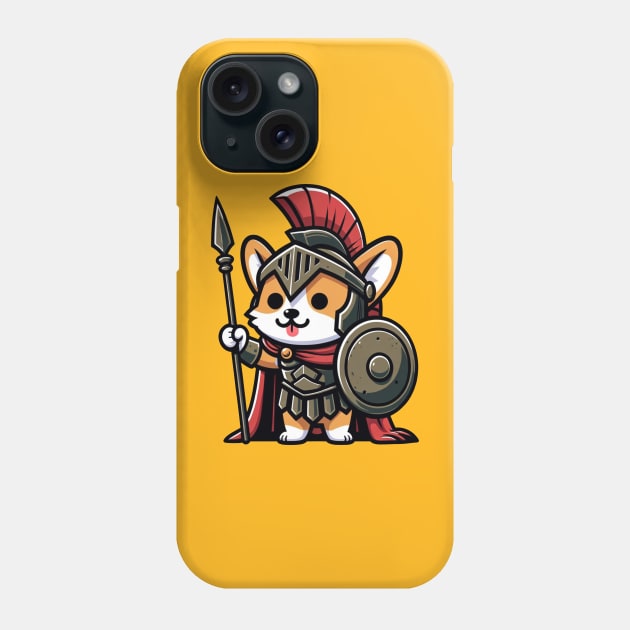 Spartan warrior corgi Phone Case by Ferdi Everywhere