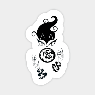 Witchy Kitty Crystal Ball Magnet