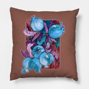 Blue Pomegranates Pillow