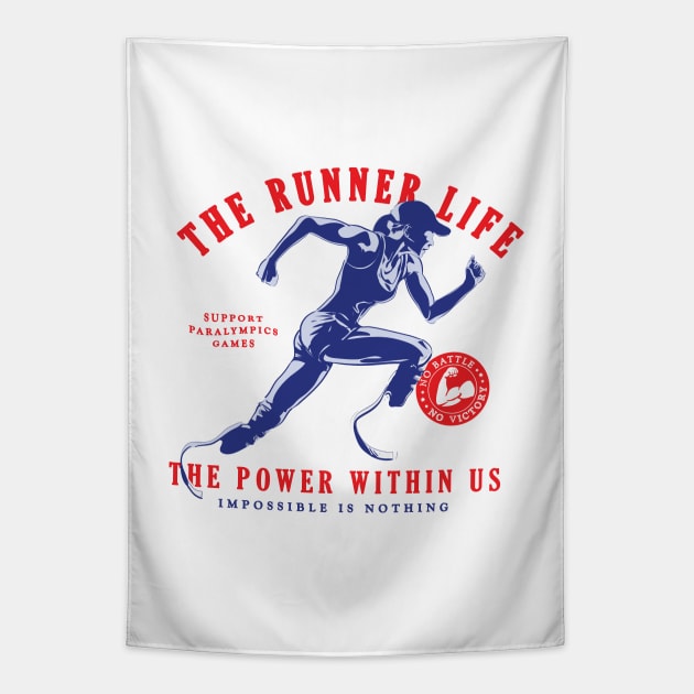 The Runner Life - The Power Within Us ( Lady Version ) Tapestry by Wulfland Arts