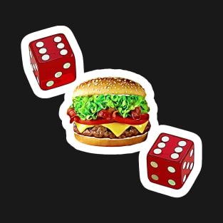 Funny Cheeseburger and Pair of Dice Song Spoof T-Shirt