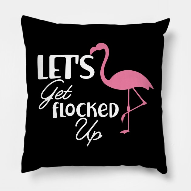 Bridesmaid - Let's get flock up / Flamingo Theme Pillow by KC Happy Shop