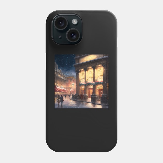 Christmas in town square Phone Case by RoseAesthetic